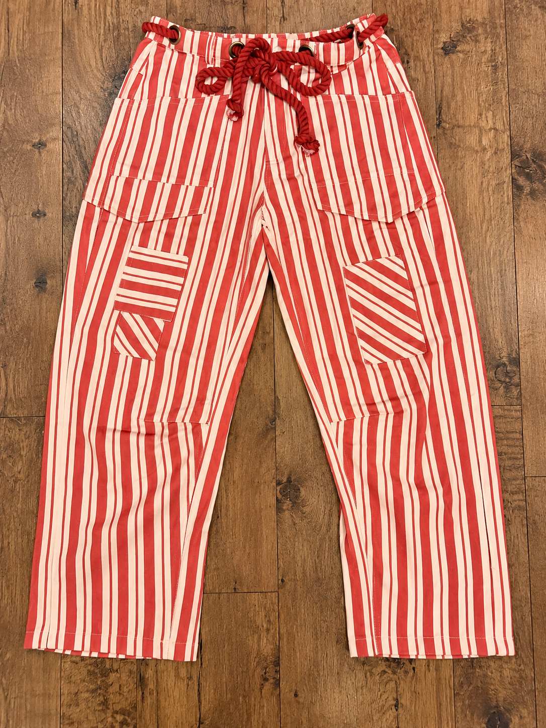 Candy Cane Stripe Barrel Jeans
