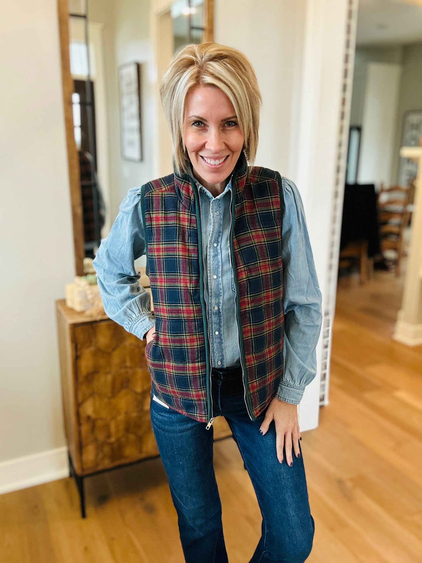 Denim Top with Vest