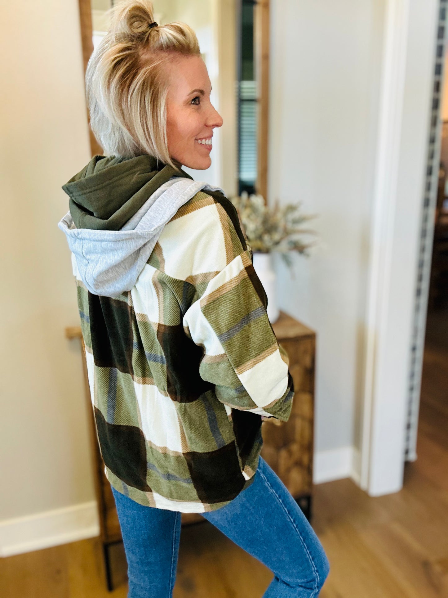 The Olive Plaid Shacket