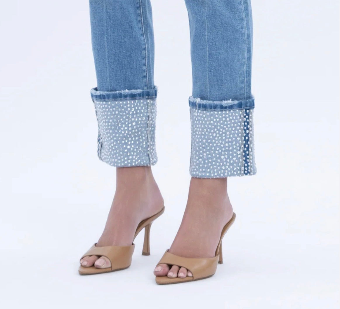All That Sparkles Cuffed Denim
