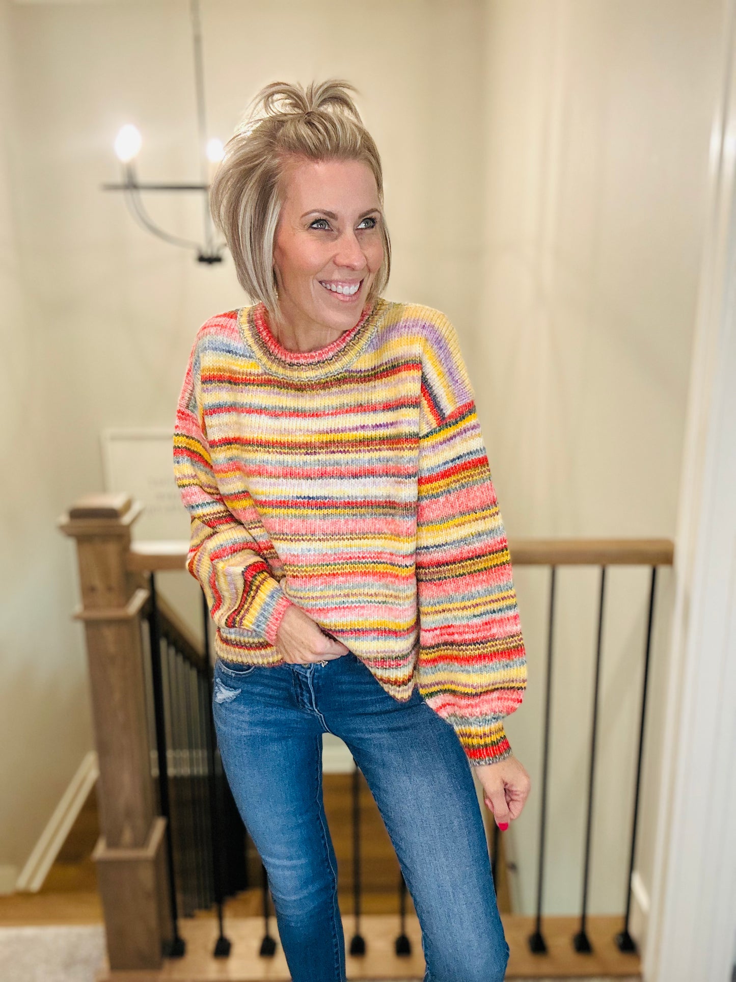 Sunrise Cotton Candy Stripe Sweater