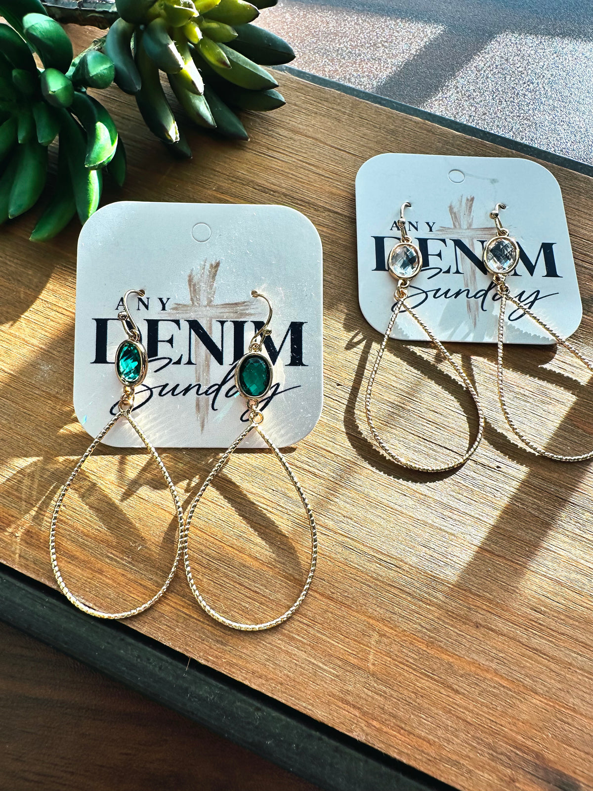 Gemstone Glow Teardrop Earrings