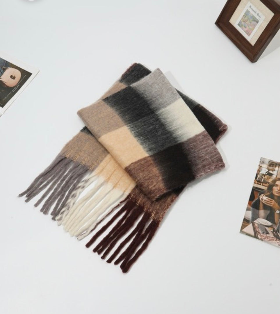 The Cozy Plaid Blanket Scarf