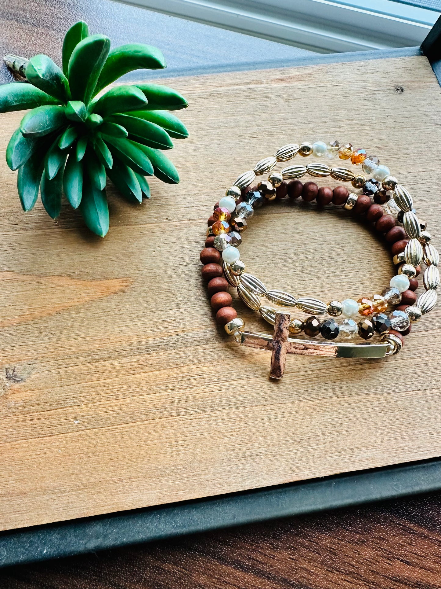 Brown bracelet Stack