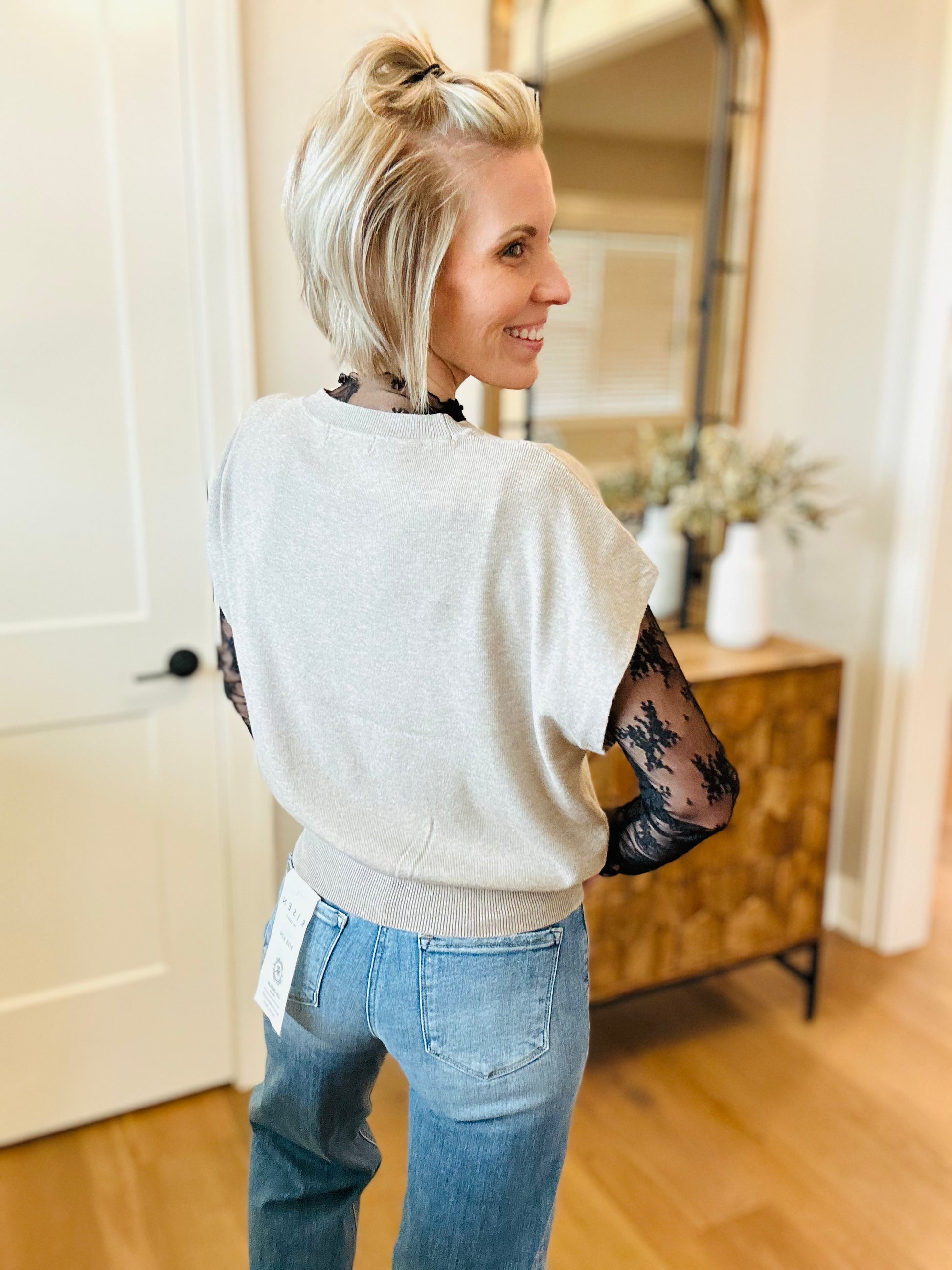 Back Beige Sweater Vest