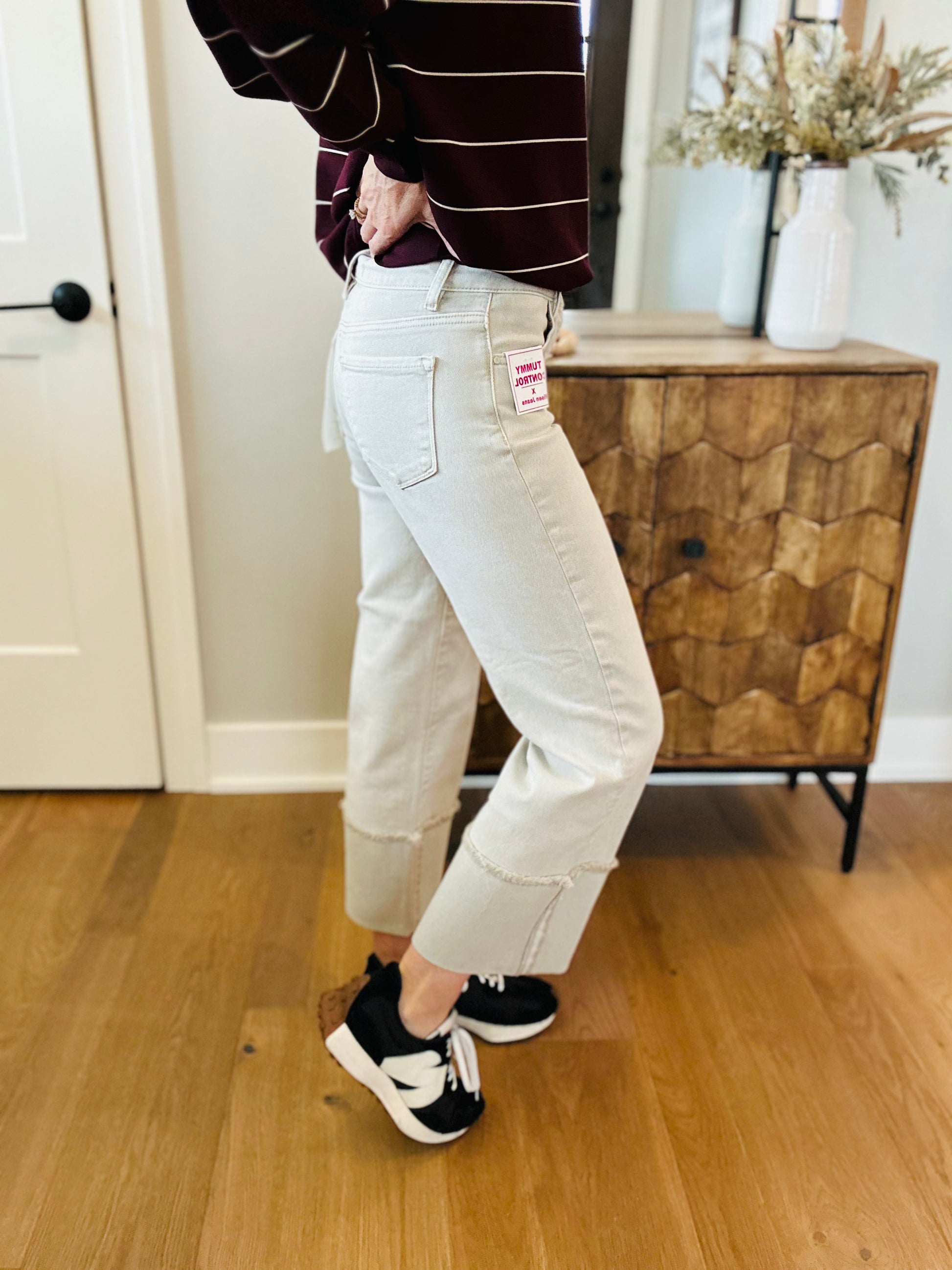 Side View Almond Denim