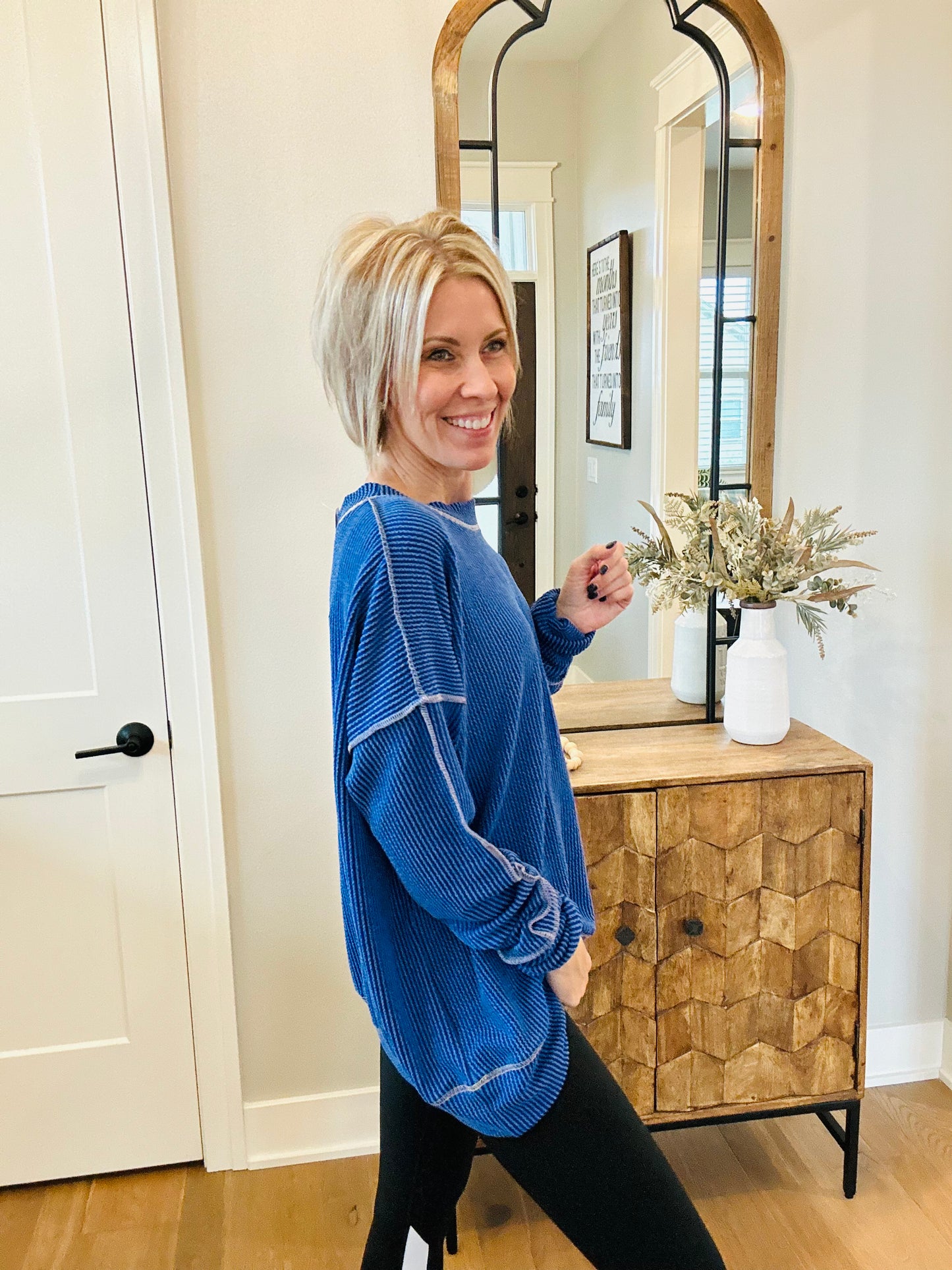 Blue Ribbed Tunic
