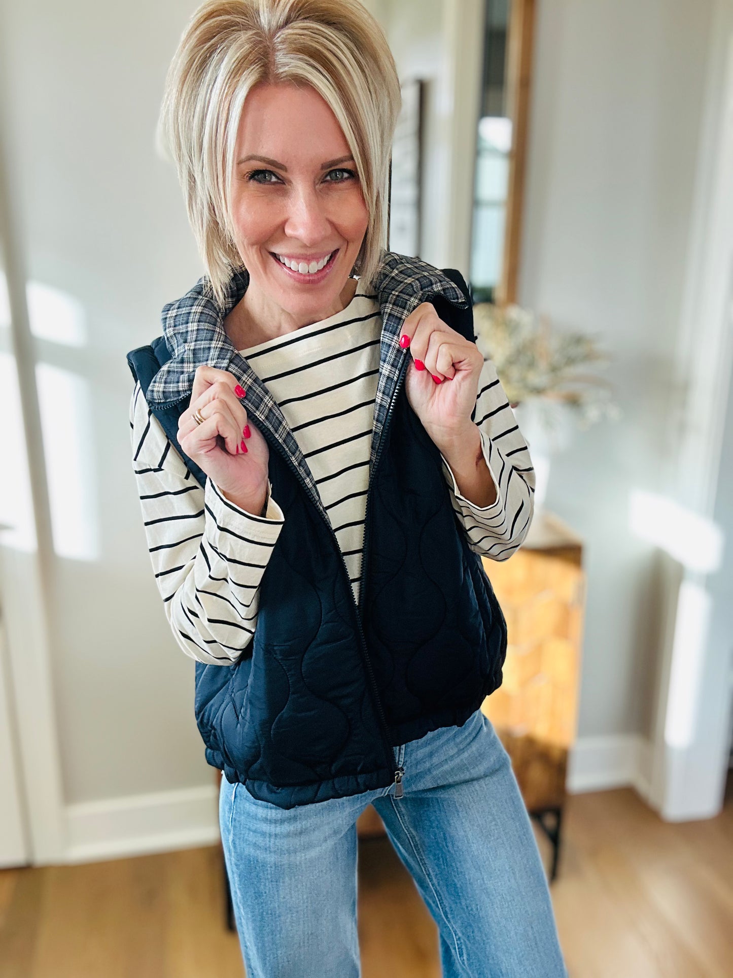 Navy Stripe with Vest