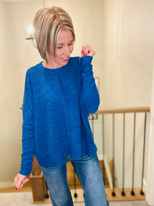 Blue Skies Cozy Knit Pullover