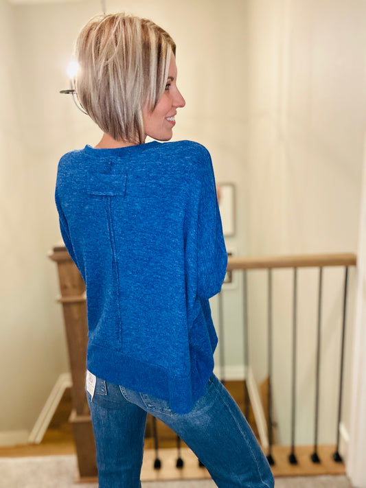 Blue Skies Cozy Knit Pullover