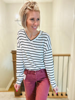 Marley Stipe V-Neck Top