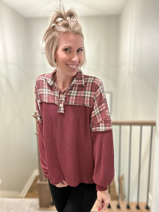 Rustic Charm Plaid Pullover