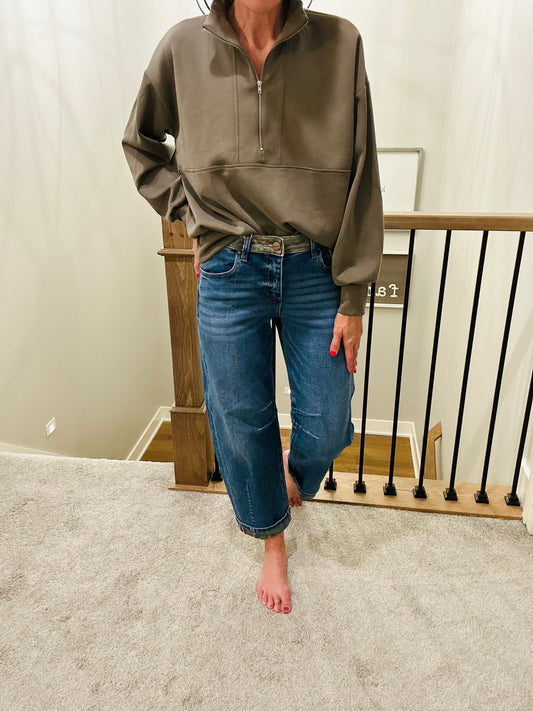 Risen Camo Semi Barrel Cuffed Denim