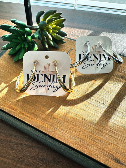 Everyday Elegance Crystal Hoops