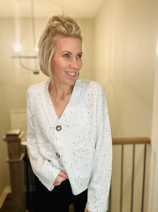 Snowfall Speckled Knit Cardigan