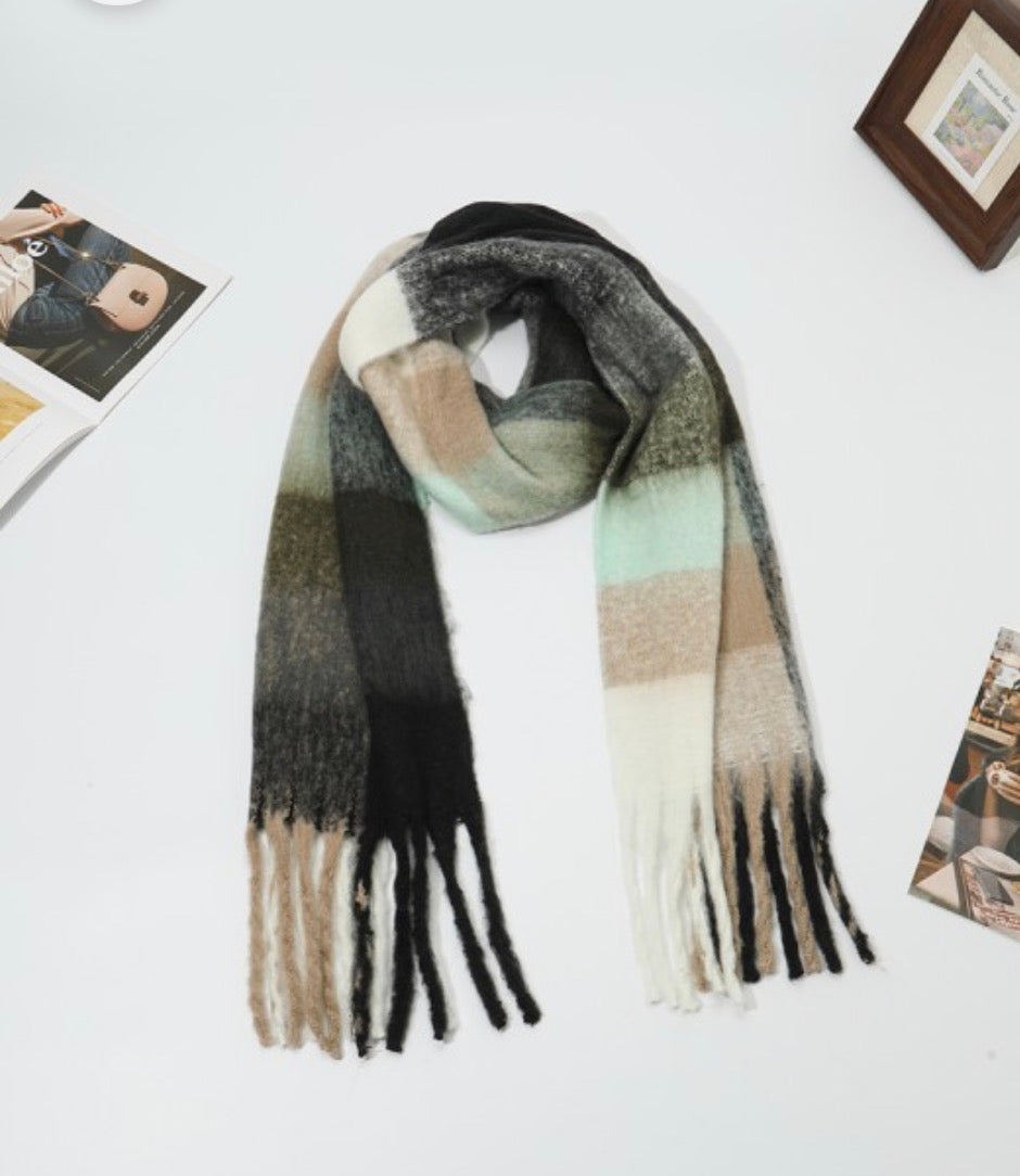 The Cozy Plaid Blanket Scarf