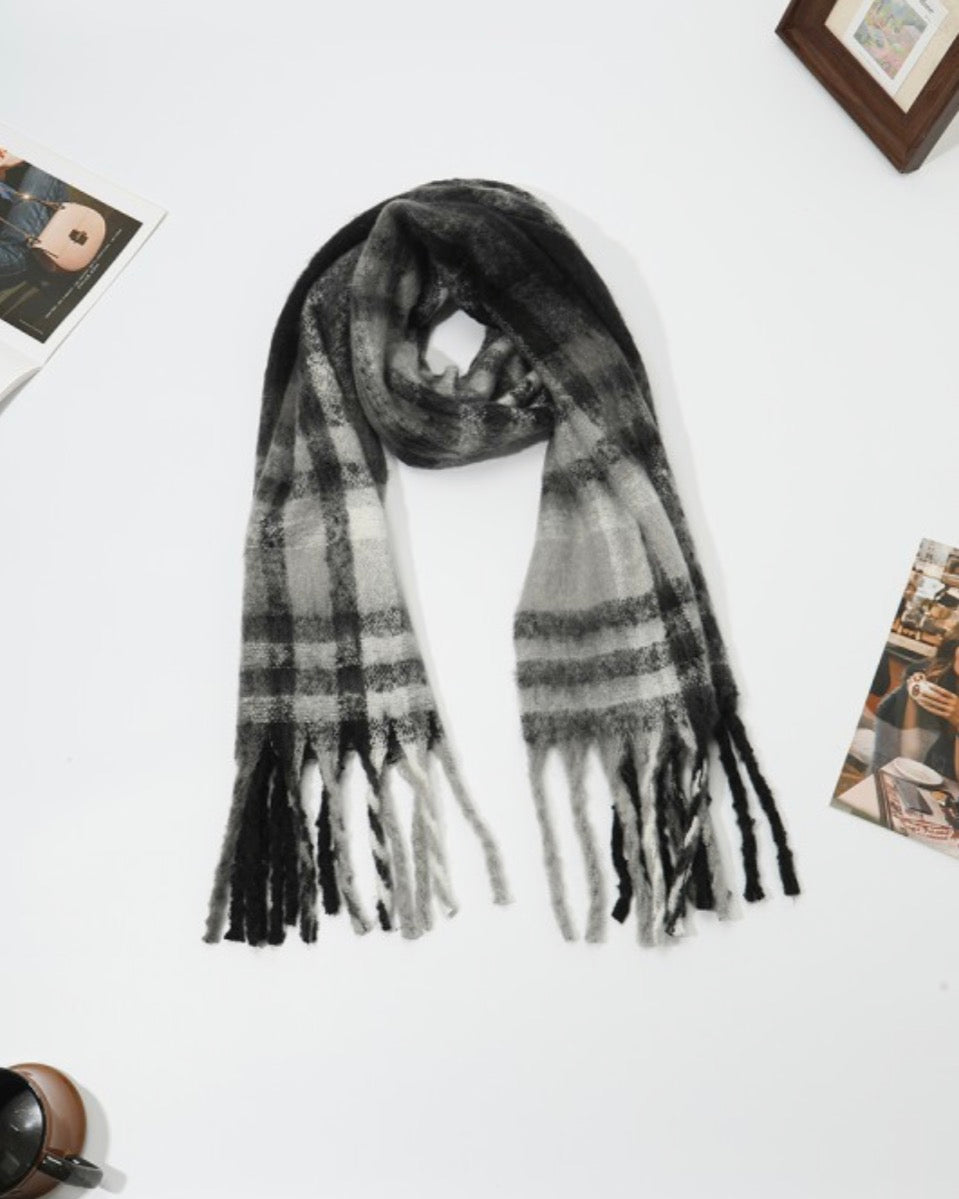 The Cozy Plaid Blanket Scarf