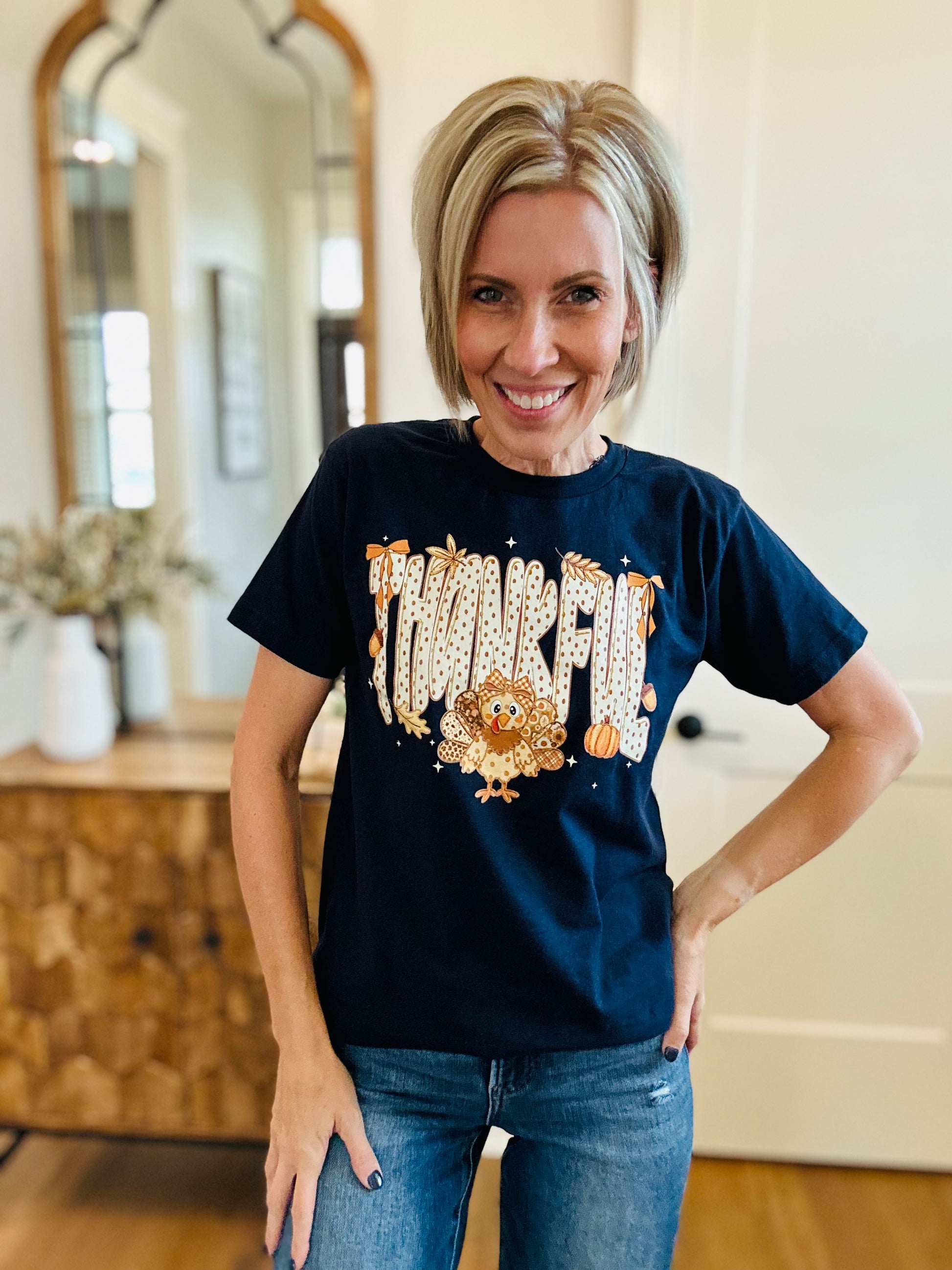 Thankful Navy Tee Shirt