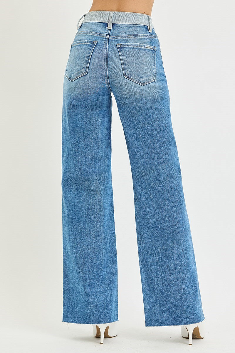 Wide Leg Denim Back View
